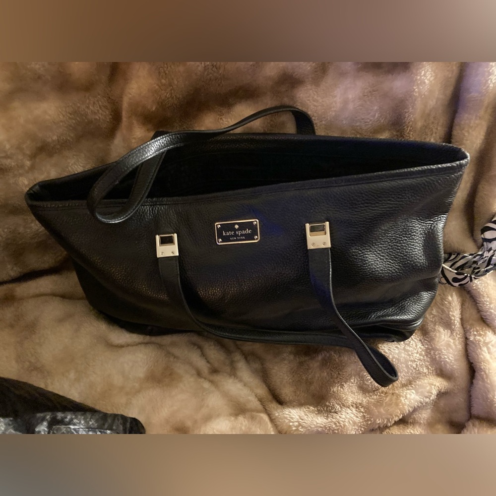 NWOT Large Kate Spade Black Textured Leather Bag